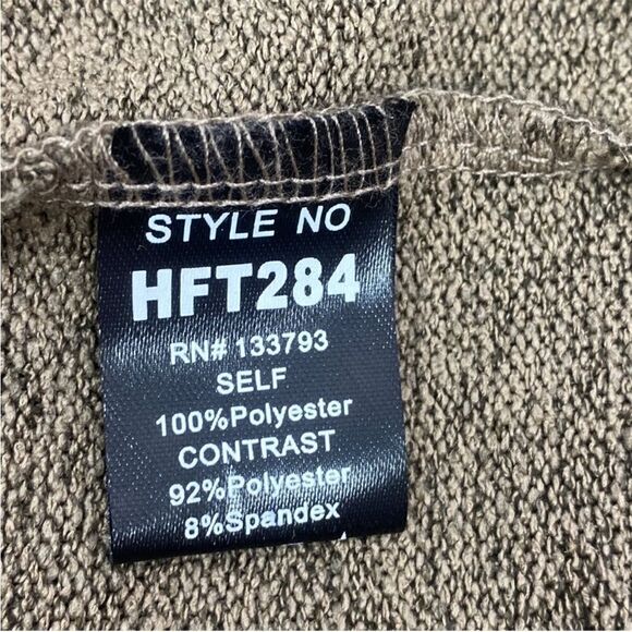 POL Open Tie Back Sweater Bell Sleeve Color Block Brown Cream Large - Picture 11 of 13